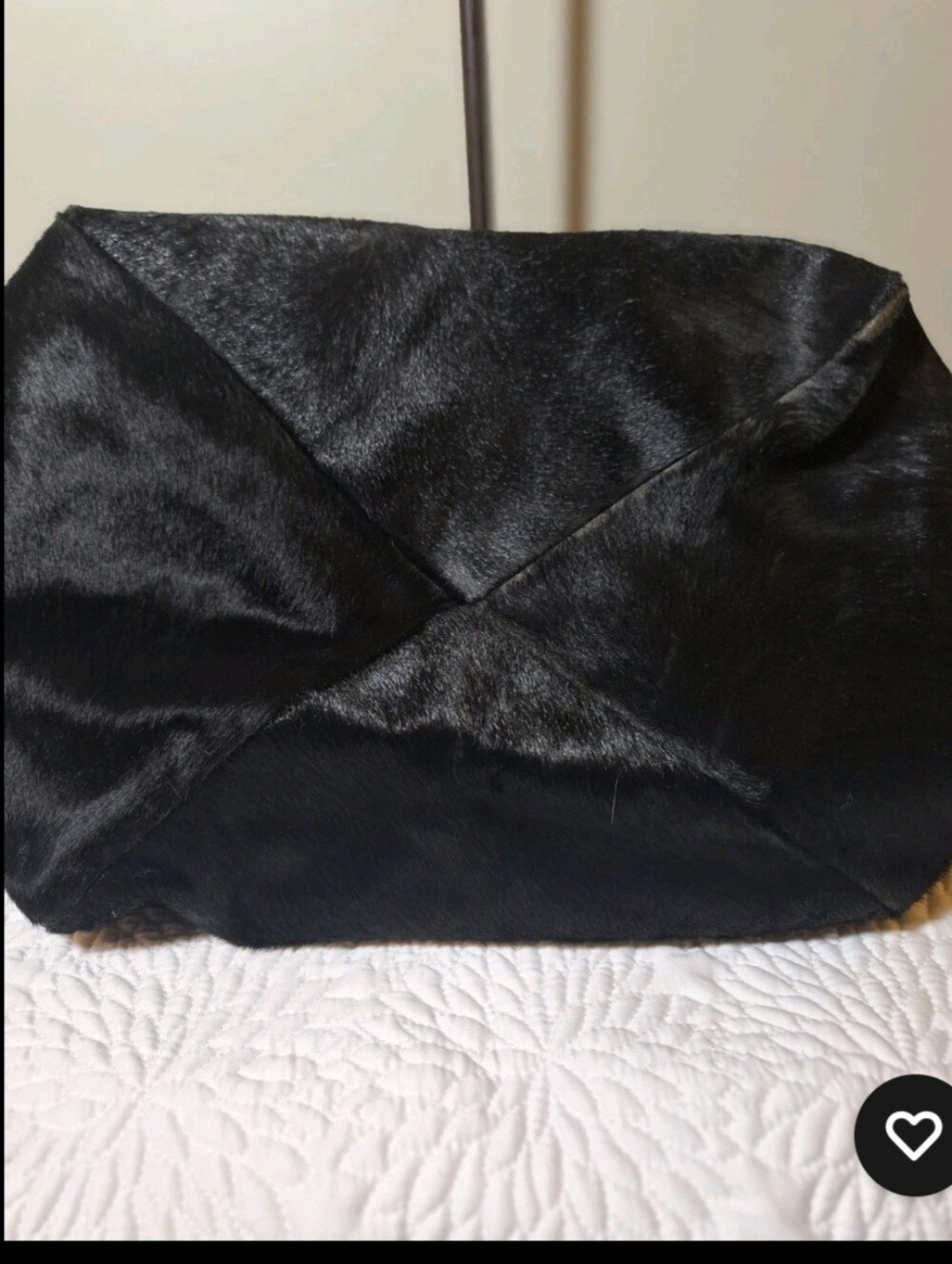 VTG. Black Pony Hair Tote Bag Made By Hinge In Italy - Picture 5 of 8